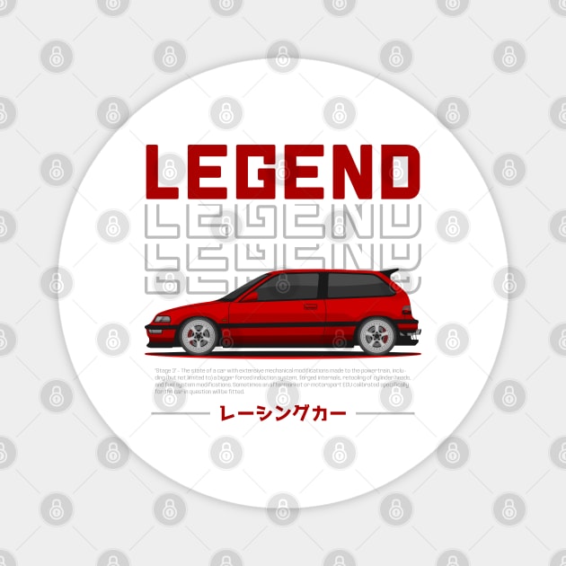 Midnight Racer Red Kanjo EF JDM Magnet by GoldenTuners